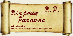 Mirjana Paravac vizit kartica